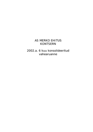 Miniature AS Merko Ehitus Rapport semestriel 2002-h1