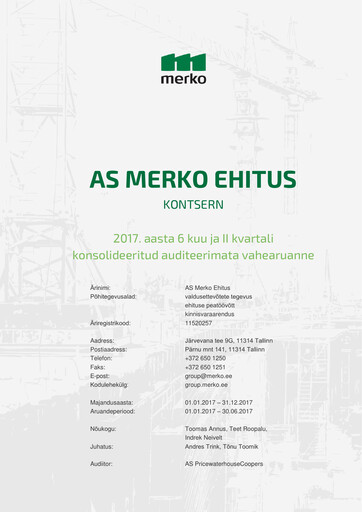 Miniature AS Merko Ehitus Rapport semestriel 2017-h1