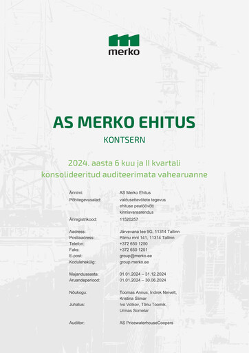 Miniature AS Merko Ehitus Rapport semestriel 2024-h1