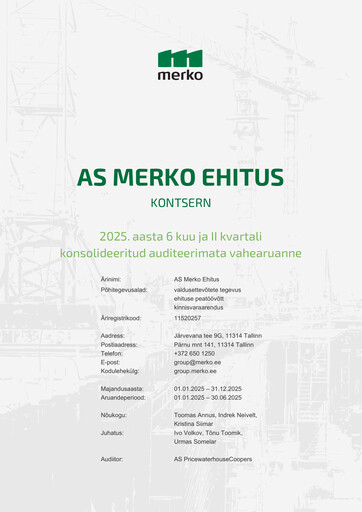 Miniature AS Merko Ehitus Rapport semestriel 2025-h1