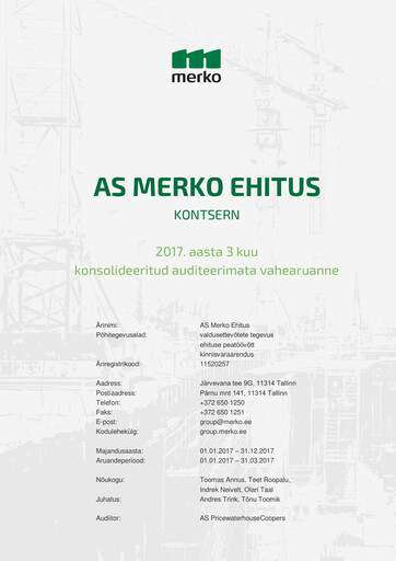Miniature AS Merko Ehitus Rapport trimestriel 2017-q1