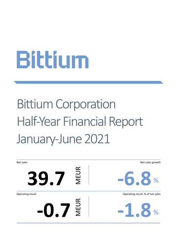 Miniature Bittium Rapport semestriel 2021-h1