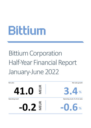 Miniature Bittium Rapport semestriel 2022-h1