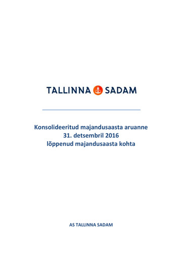 Thumbnail AS Tallinna Sadam Annual Report 2016