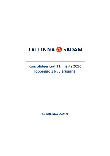 Thumbnail AS Tallinna Sadam Quarterly Report 2016-q1