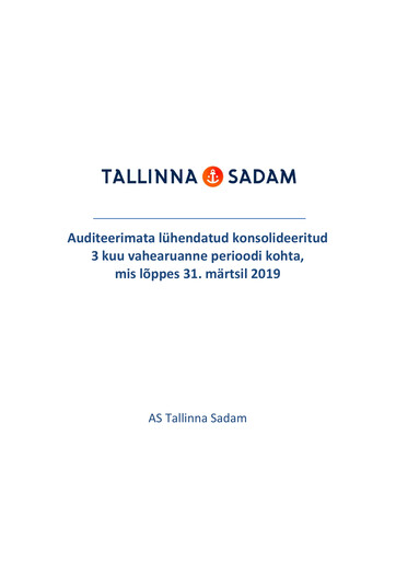 Thumbnail AS Tallinna Sadam Quarterly Report 2019-q1