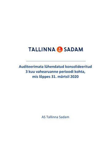 Thumbnail AS Tallinna Sadam Quarterly Report 2020-q1