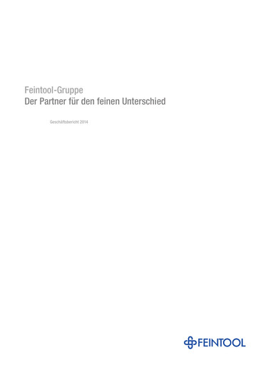 Thumbnail Feintool International Annual Report 2014