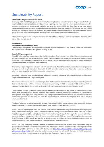 Thumbnail Coop Pank AS Sustainability Report 2024