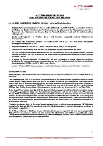 Thumbnail Austriacard Holdings Quarterly Report 2024-q1