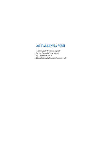 Thumbnail AS Tallinna Vesi Annual Report 2014