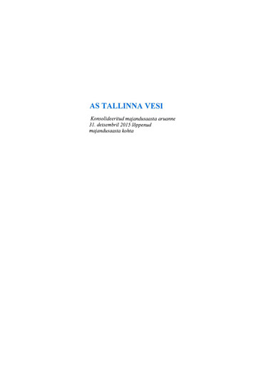 Thumbnail AS Tallinna Vesi Annual Report 2015