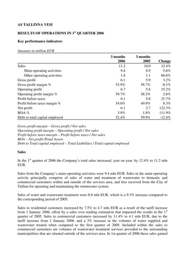 Thumbnail AS Tallinna Vesi Quarterly Report 2006-q1