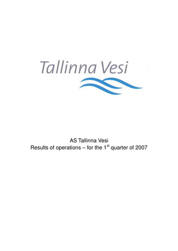 Thumbnail AS Tallinna Vesi Quarterly Report 2007-q1