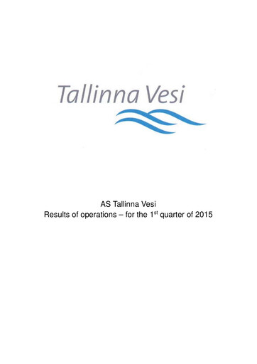 Thumbnail AS Tallinna Vesi Quarterly Report 2015-q1
