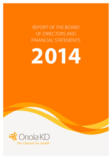 Thumbnail Oriola Financial Statement 2014