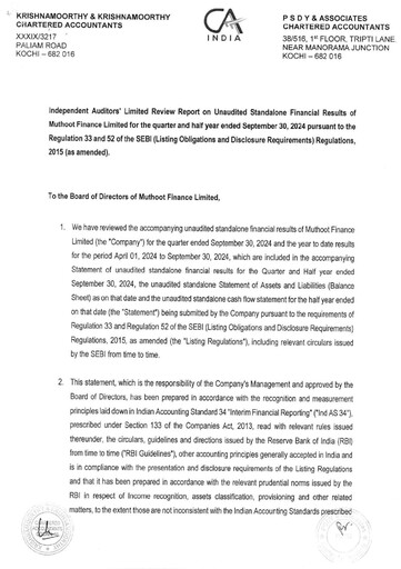 Thumbnail Muthoot Finance
 Quarterly Report 2024-q2
