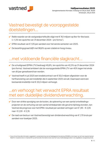 Thumbnail Vastned Belgium NV Half-year Report 2025-h1