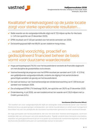 Thumbnail Vastned Belgium NV Half-year Report 2026-h1