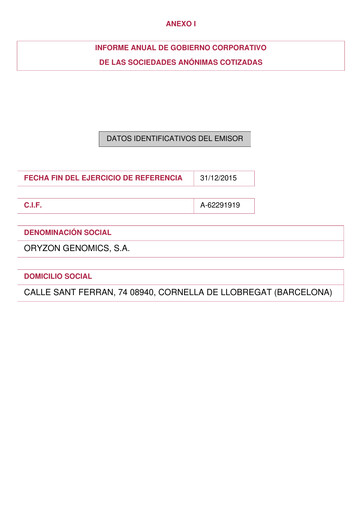 Thumbnail Oryzon Genomics Annual Report 2015