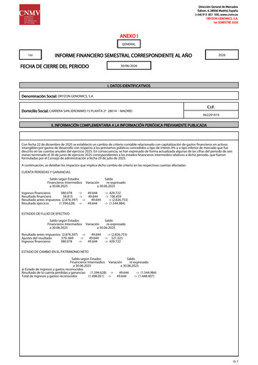 Thumbnail Oryzon Genomics Half-year Report 2026-h1