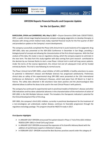 Thumbnail Oryzon Genomics Quarterly Report 2017-q1