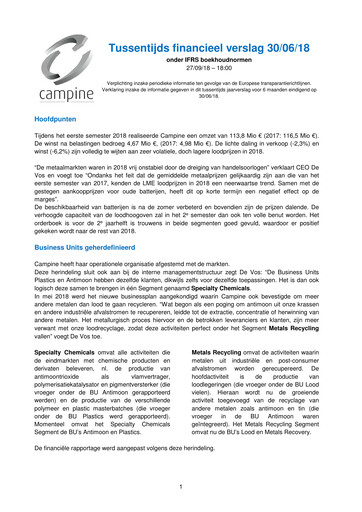 Thumbnail Campine Half-year Report 2018-h1