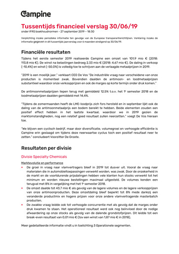 Thumbnail Campine Half-year Report 2019-h1