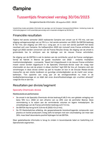 Thumbnail Campine Half-year Report 2023-h1