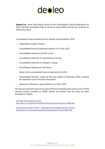 Miniature Deoleo Bilan financier 2018