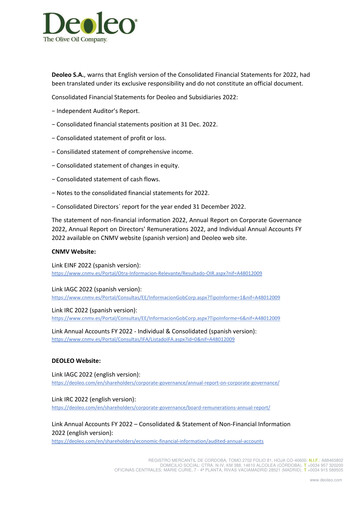 Miniature Deoleo Bilan financier 2022