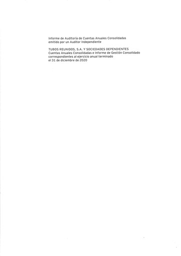 Thumbnail Tubos Reunidos Financial Statement 2020