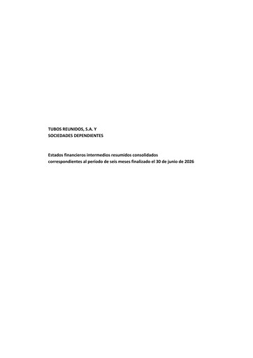 Miniature Tubos Reunidos Bilan financier 2026-h1