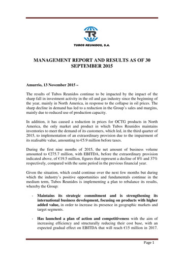 Thumbnail Tubos Reunidos Quarterly Report 2015-q3