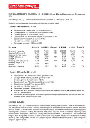 Thumbnail Verkkokauppa.com Financial Statement 2014