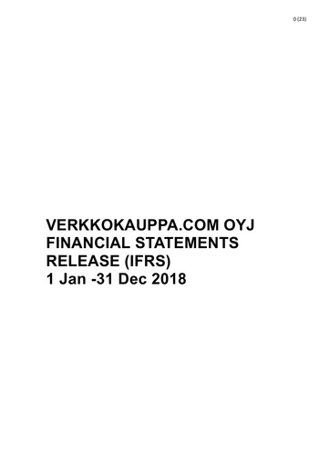 Thumbnail Verkkokauppa.com Financial Statement 2018