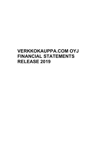 Thumbnail Verkkokauppa.com Financial Statement 2019