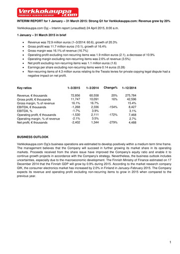 Thumbnail Verkkokauppa.com Quarterly Report 2015-q1
