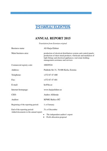Miniature AS Harju Elekter Rapport annuel 2015