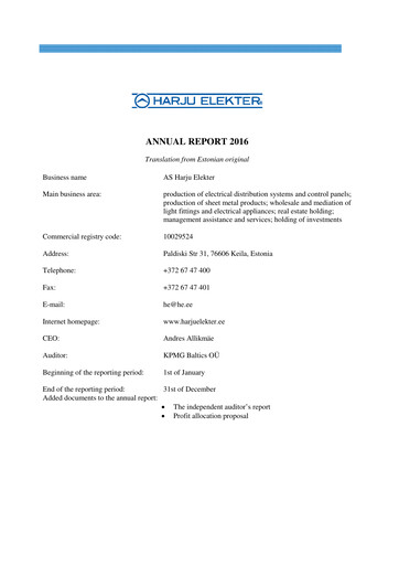 Miniature AS Harju Elekter Rapport annuel 2016