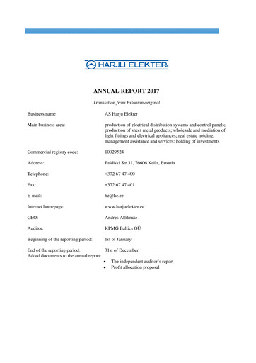 Miniature AS Harju Elekter Rapport annuel 2017