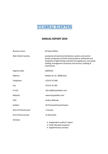 Miniature AS Harju Elekter Rapport annuel 2019