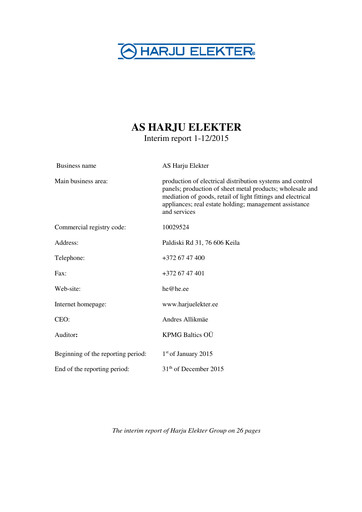 Miniature AS Harju Elekter Rapport financier 2015