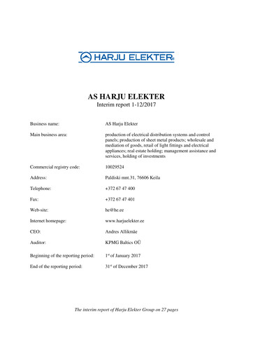 Miniature AS Harju Elekter Rapport financier 2017