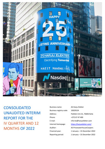 Miniature AS Harju Elekter Rapport financier 2022
