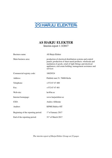 Miniature AS Harju Elekter Rapport trimestriel 2017-q1
