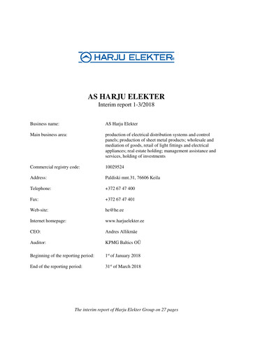 Miniature AS Harju Elekter Rapport trimestriel 2018-q1