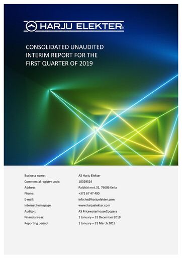 Miniature AS Harju Elekter Rapport trimestriel 2019-q1