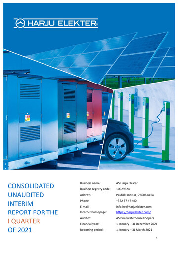 Miniature AS Harju Elekter Rapport trimestriel 2021-q1