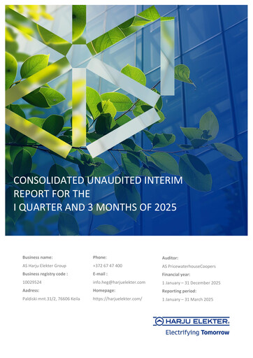 Miniature AS Harju Elekter Rapport trimestriel 2025-q1